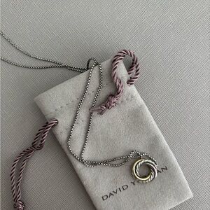 David Yurman Silver Necklace with Gold Accents